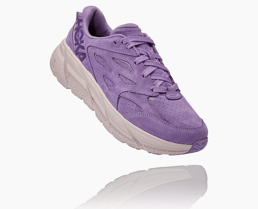 Walking Shoes Mens - Hoka One One Clifton L Suede - Purple - NKTBUSO-83